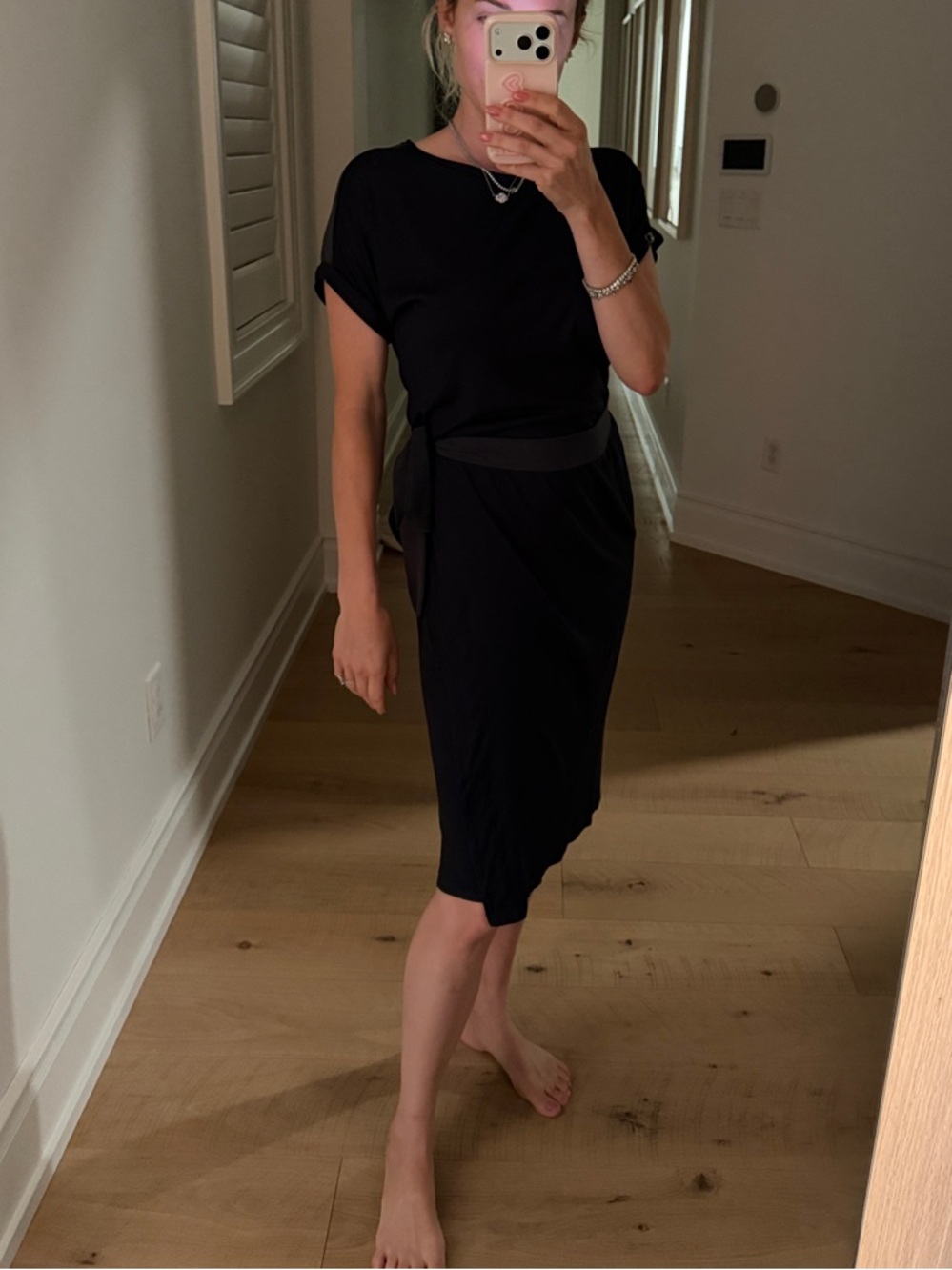 Scotch & Soda t-shirt wrap + tie black jersey dress